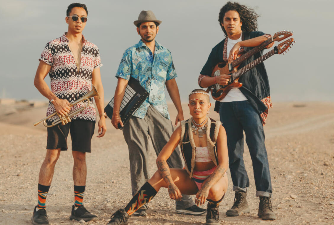 Mantravine – neo‑ethnic fusion band from Singapore Mantravine neo‑ethnic fusion band portrait from Singapore