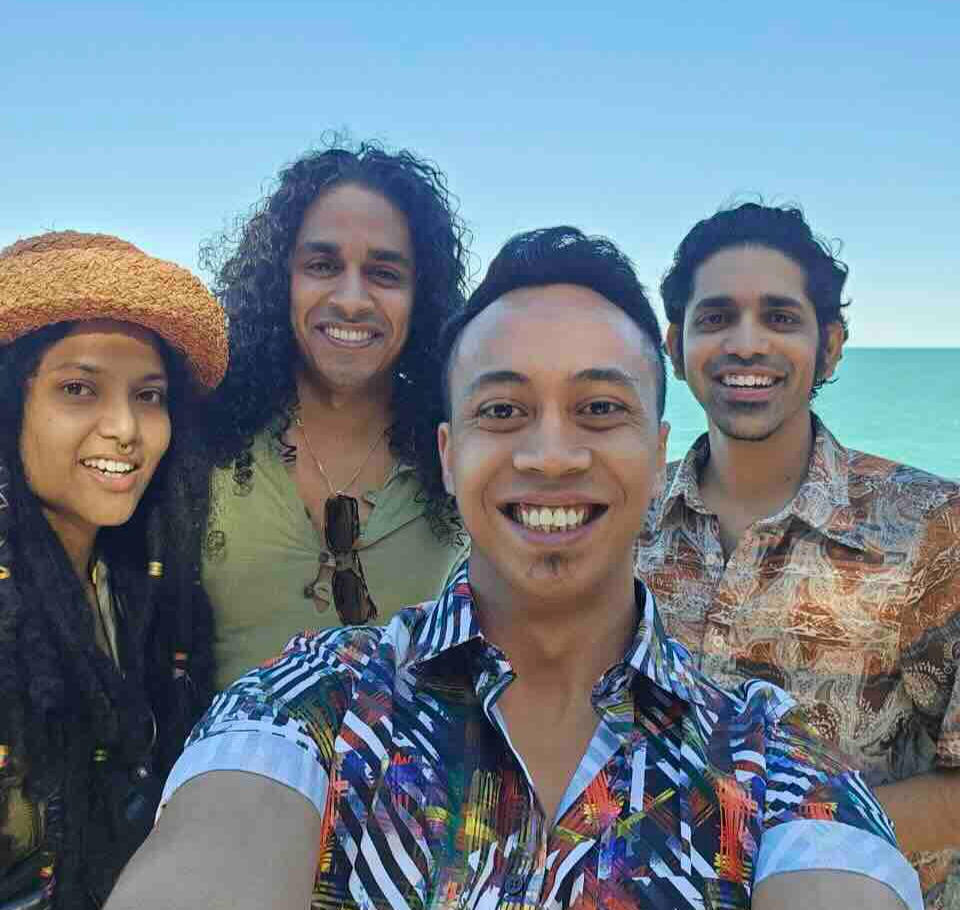 Mantravine band portrait – Singapore Mantravine neo‑ethnic fusion band portrait from Singapore